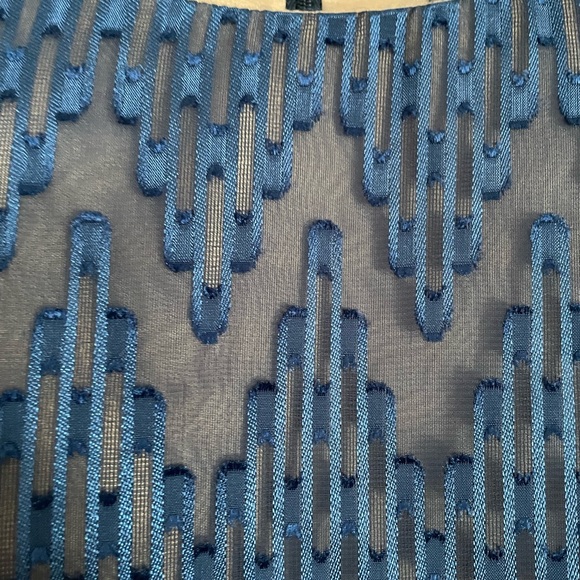 Adrianna Papell Navy and Sheer Cocktail Dress - Picture 4 of 4